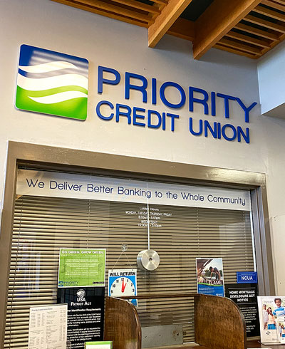 A Priority Credit Union kiosk in a United States Post Office building in Orlando, Florida